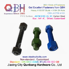 QBH PTFE 1070 Red/Blue/Black/Green Coated 1/4"-4" ASTM A193 B7 Threaded Rod Stud Bolt With A194-2H Heavy Hex Nut