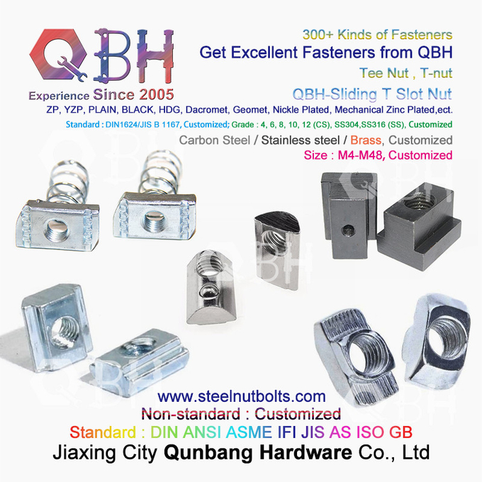 QBH 4040 Serisi endüstriyel Alüminyum Çerçeve Yapıları T Çekiç Tipi T-Slot Somun Kayar T-Somunlar 3